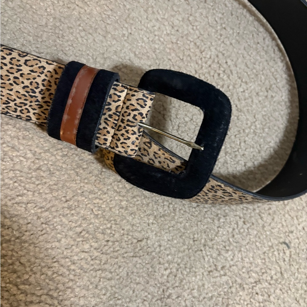 Leather LEOPARD BELT! Sz L